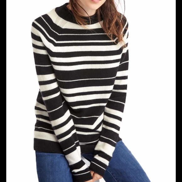 GAP Sweaters - Merino Wool Blend Stripe Mock Neck Sweater